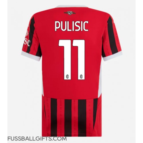 AC Milan Christian Pulisic #11 Fußballbekleidung Heimtrikot Damen 2024-25 Kurzarm